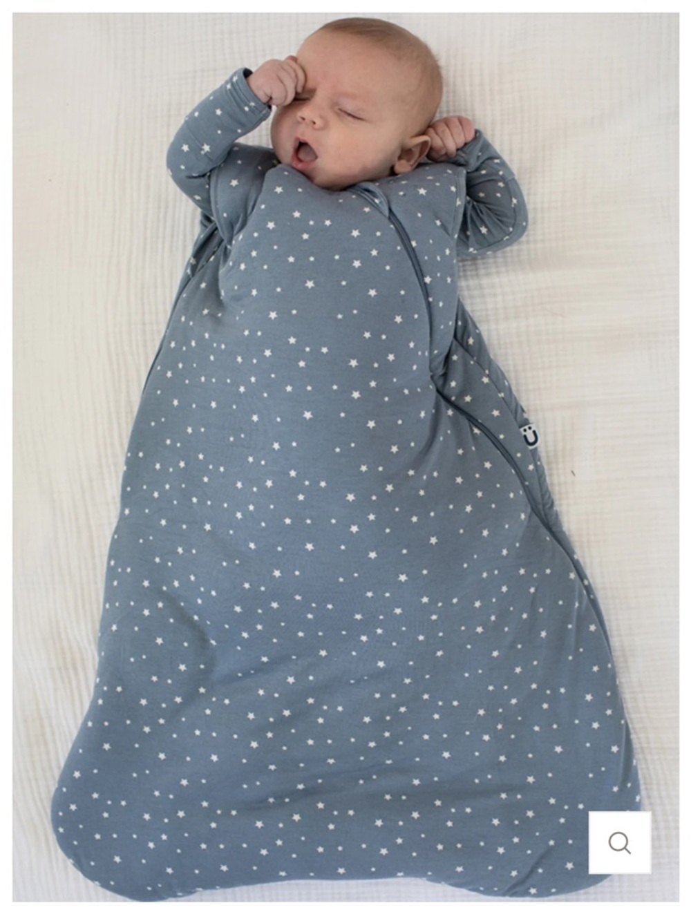 Gunamuna Gray Star Print Zippered Sleep Sack gray star 24-36 m 2.5 tog bamboo